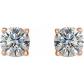 14K Rose 1/2 CTW Natural Diamond Stud Earrings